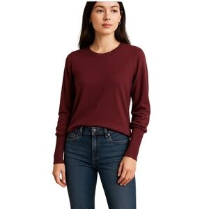 Treasure & Bond Burgundy Long Sleeve Top Women’s Small‎